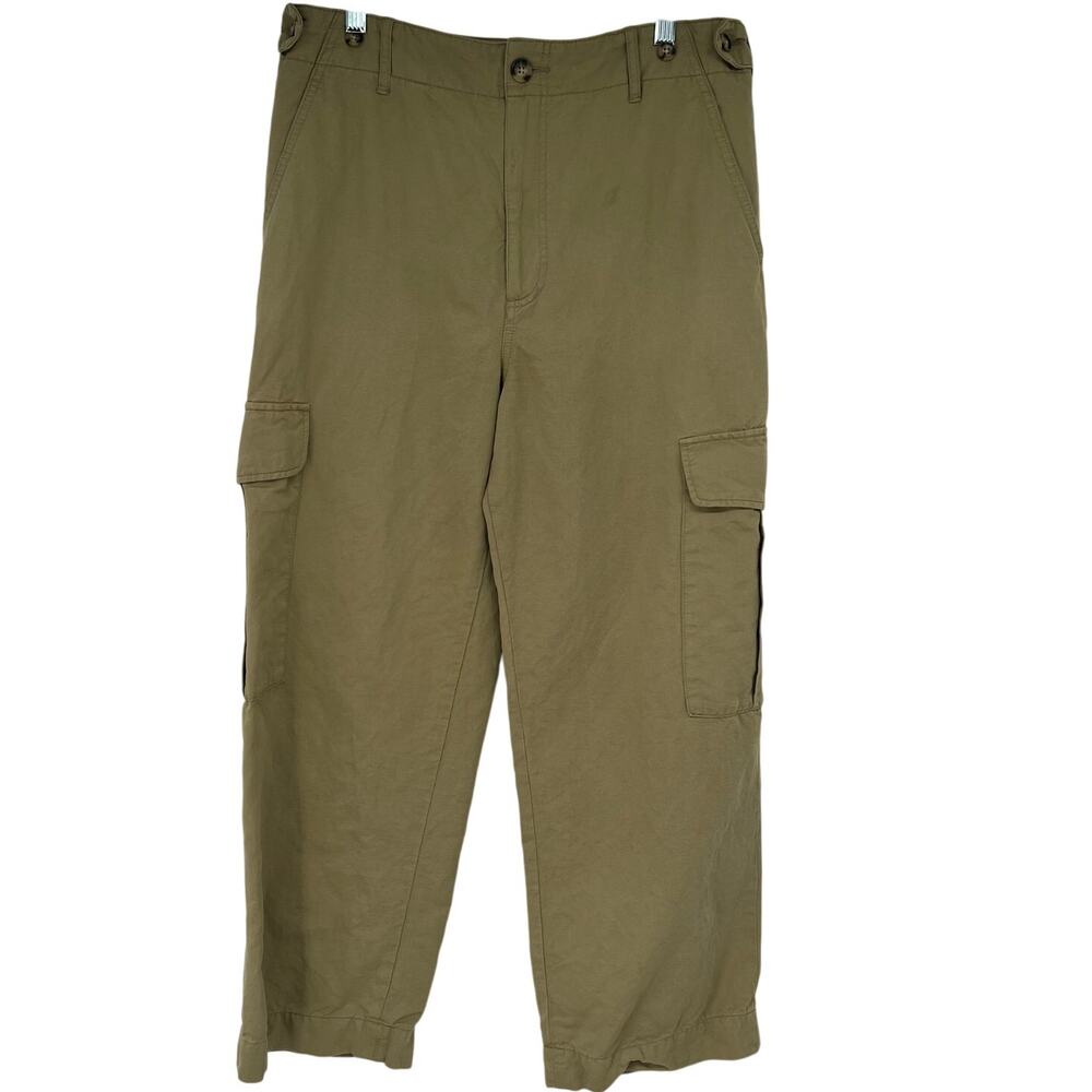 Club Monaco Olive Green Wide-Leg Cargo Pants